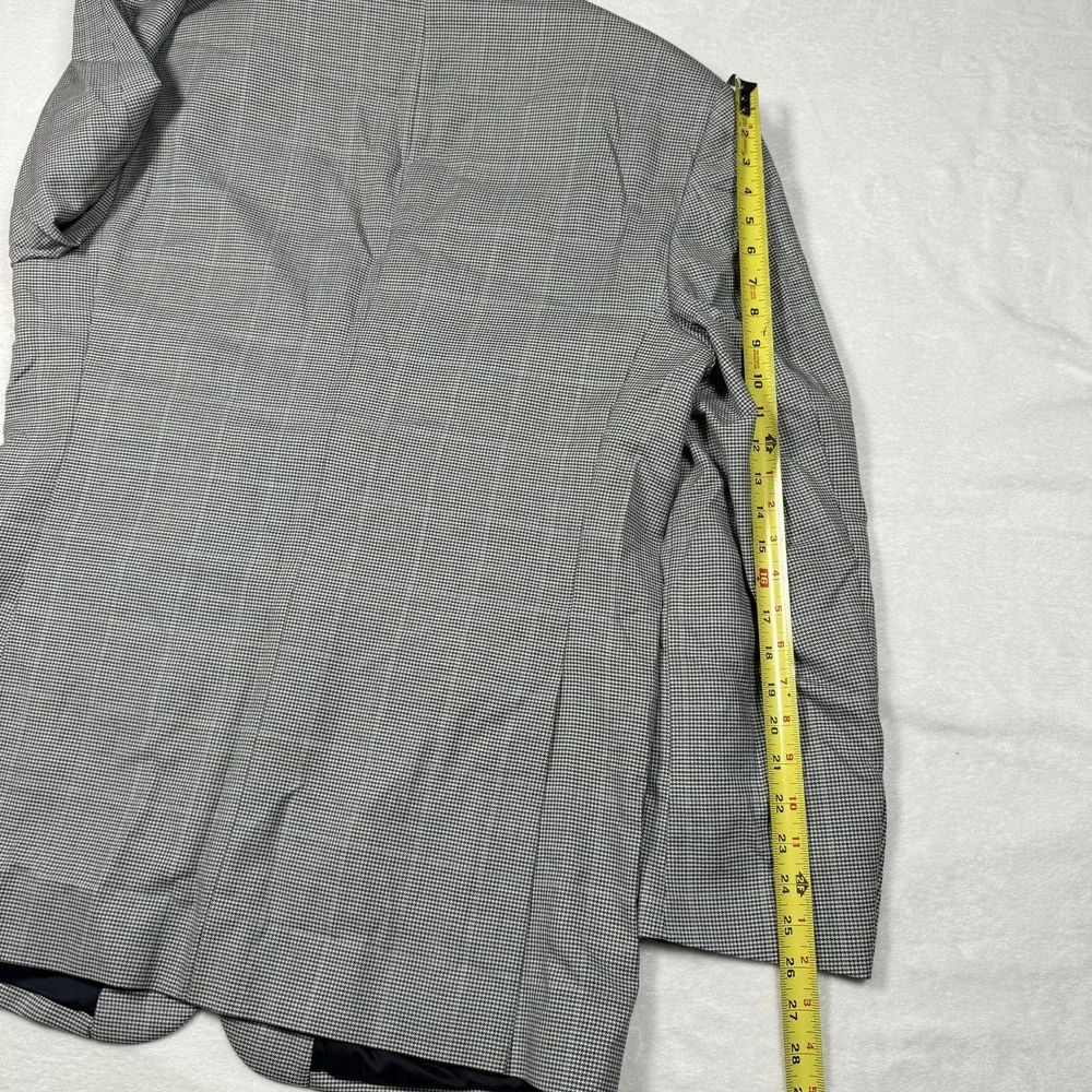 Jos A Bank Blazer Mens 43L Gray‎ Wool Houndstooth Two Button Jacket Sport Coat